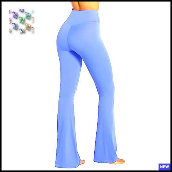 Flare Leggings High Waist Tummy Control Yoga Pants No Front Seam Chic - Picture 6 of 7